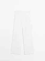 Flowing linen blend trousers with corset belt - Limited Edition