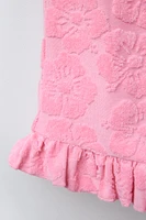 COMBI-SHORT EFFET SERVIETTE FLEURS