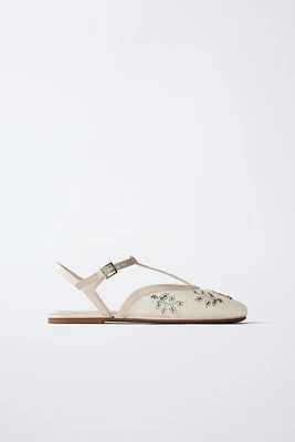 EMBROIDERED FANTASY SLINGBACK BALLET FLATS