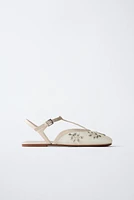 EMBROIDERED FANTASY SLINGBACK BALLET FLATS