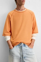 CONTRAST KNIT T-SHIRT