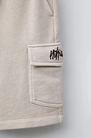 GRAFFITI CARGO PLUSH SHORTS