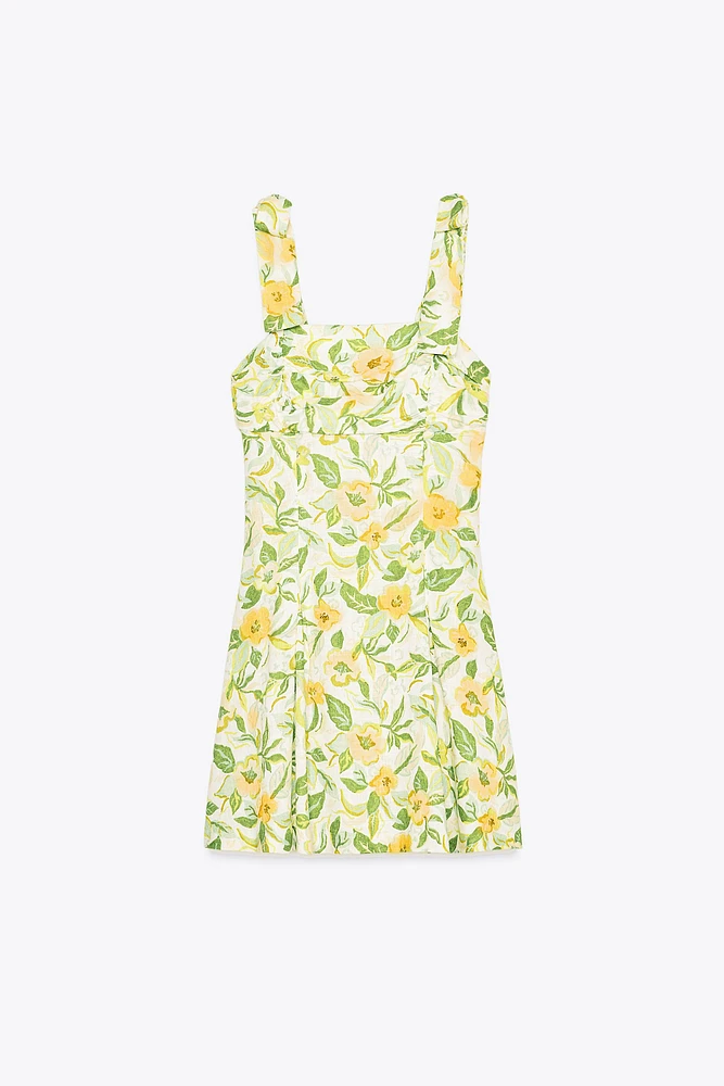 ROBE COURTE AVEC LIN IMPRIMÉ