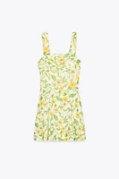 ROBE COURTE AVEC LIN IMPRIMÉ