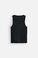 DOUBLE NECK BUTTON TANK TOP
