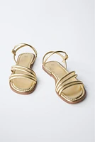 METALLIC STRAP SANDALS