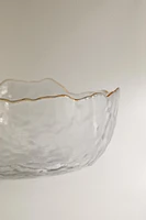 GLASS SALAD BOWL WITH RIM