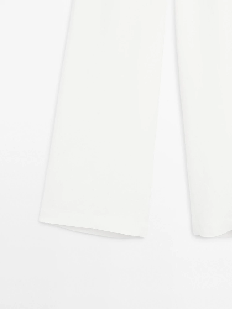 Flowing linen blend trousers with corset belt - Limited Edition