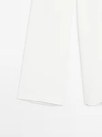 Flowing linen blend trousers with corset belt - Limited Edition