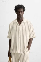 CHEMISE RAYURES TEXTURE VELOURS BOUCLÉ
