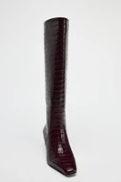 THIN HEEL EMBOSSED BOOTS