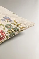 HOUSSE DE COUSSIN COTON FLEURS