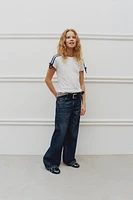 T-SHIRT À BANDES ET LACETS