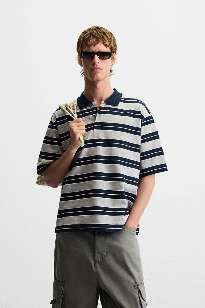 STRIPED RELAXED FIT POLO SHIRT
