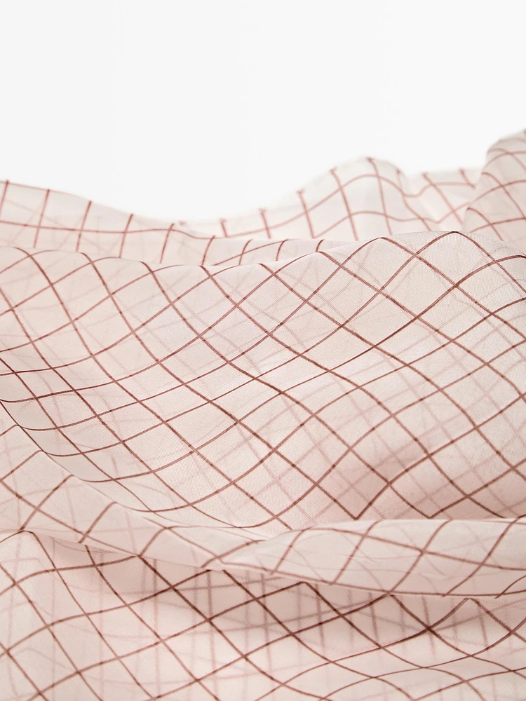 100% silk check pocket square