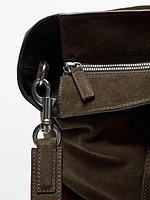 Sac cabas en croûte de cuir