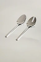 SET OF STEEL SALAD FLATWARE (SET OF 2)