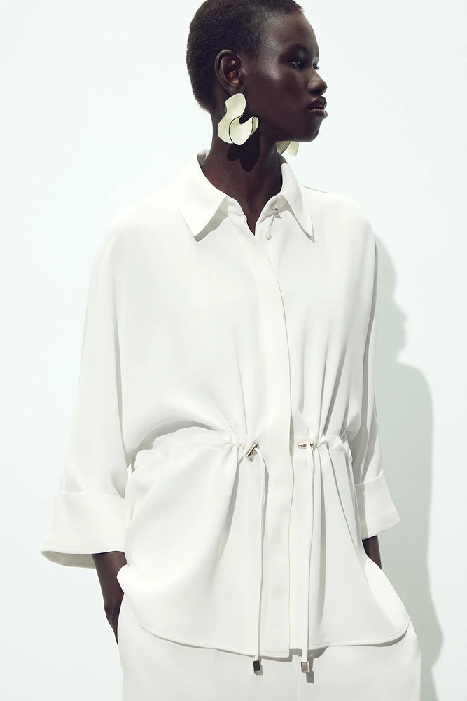 GATHERED KIMONO SHIRT