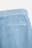 100% LINEN WASHED BERMUDA SHORTS