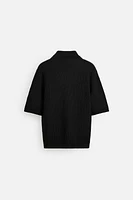 TEXTURED KNIT POLO SHIRT