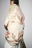 FOULARD COTON À IMPRIMÉ PIVOINES
