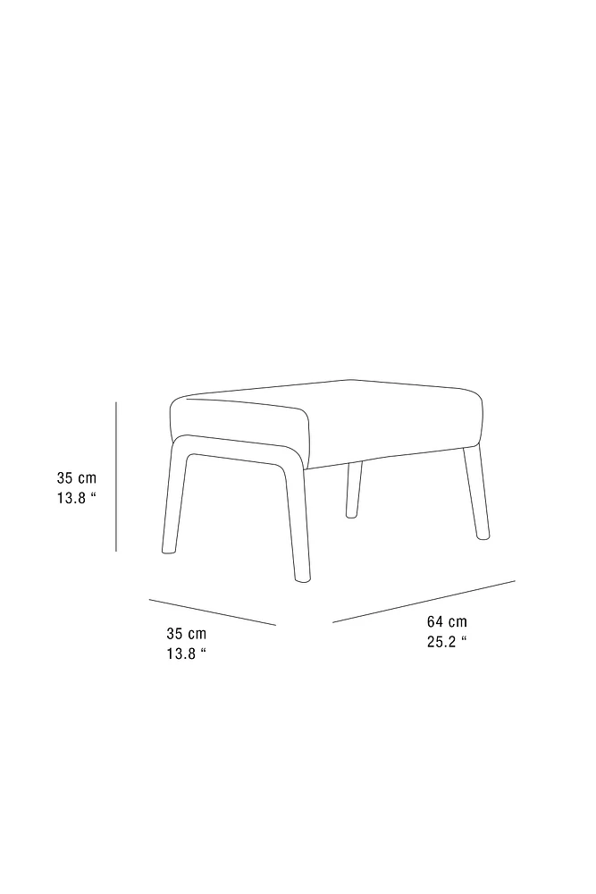 ASH WOOD AND LINEN FOOTREST STOOL
