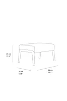 ASH WOOD AND LINEN FOOTREST STOOL
