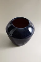 ENAMELED TERRACOTTA VASE