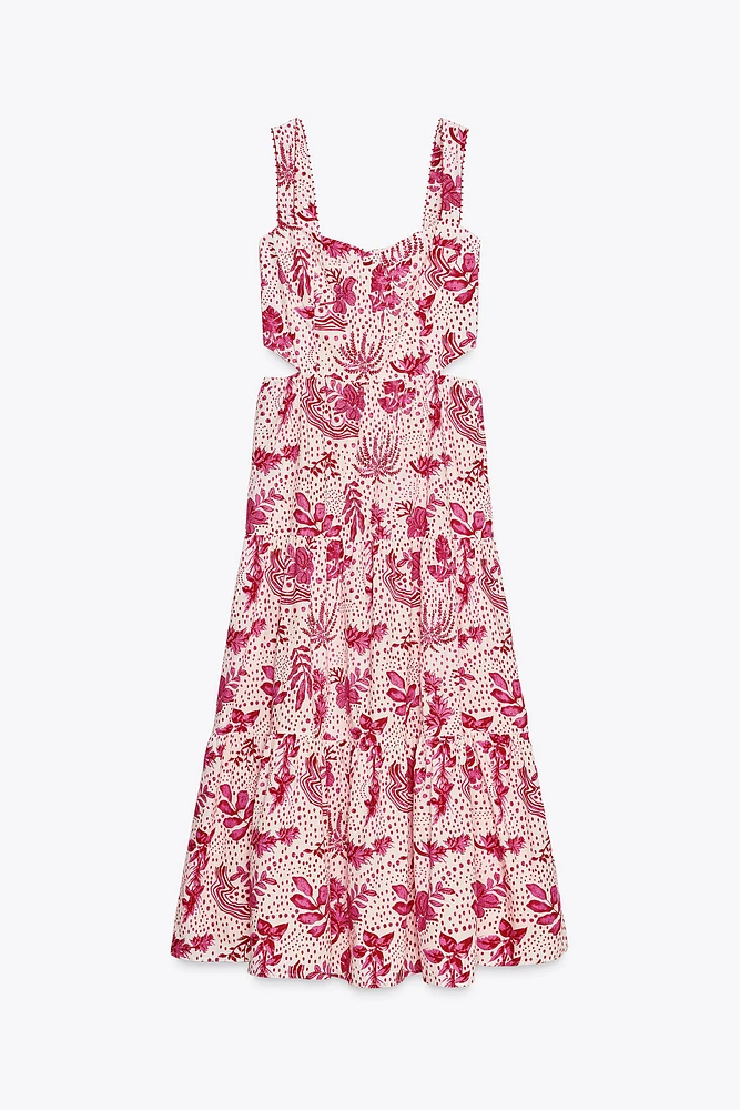 ROBE MIDI IMPRIMÉE ET AJOURÉE