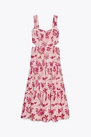 ROBE MIDI IMPRIMÉE ET AJOURÉE