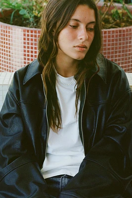 BLOUSON AVIATEUR EN MATIÈRE SYNTHÉTIQUE