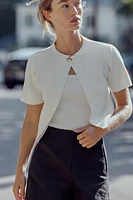 GILET EN MAILLE MANCHES COURTES