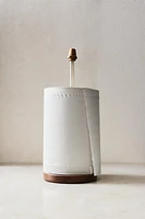 IRON AND WOOD KITCHEN ROLL HOLDER
