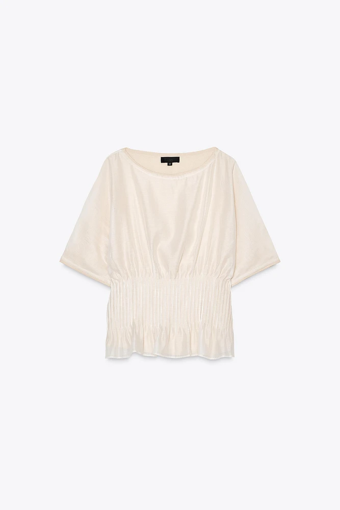 TOP EN MAILLE ET ORGANZA