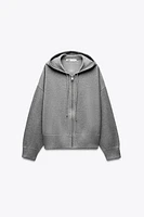 HOODED KNIT SWEATSHIRT