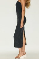 TEXTURED BANDEAU MIDI DRESS