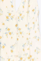 ROBE EN POPELINE IMPRIMÉE FLEURS