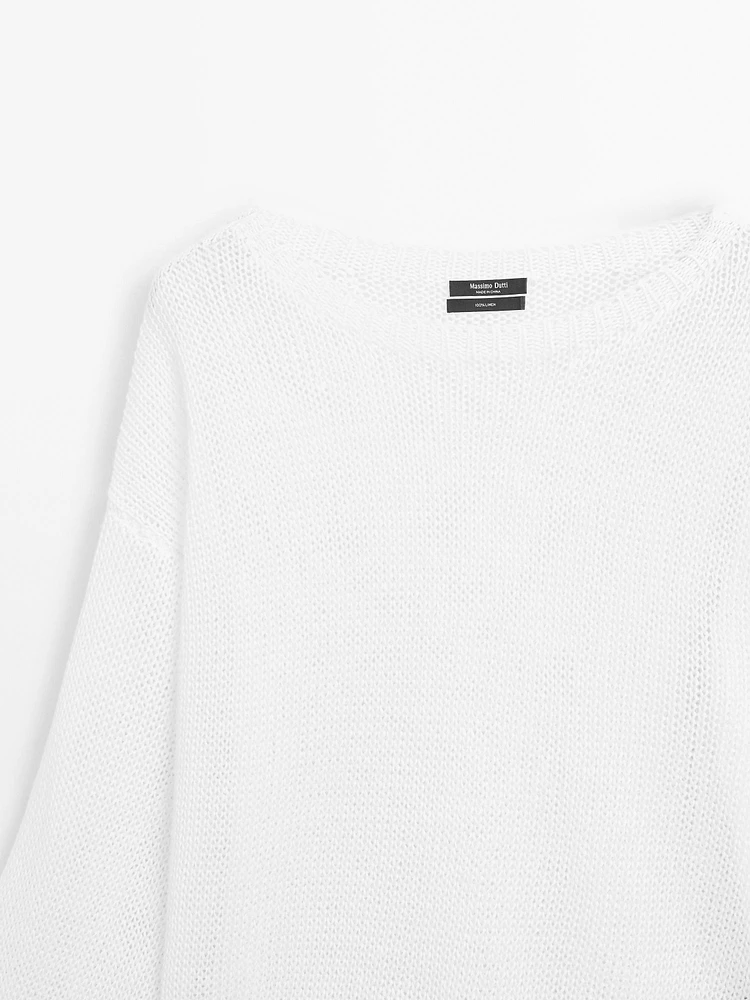 Pull en maille 100 % lin