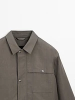 Veste avec poches coton mélangé