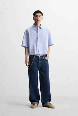 STRIPED CROPPED FIT SHIRT