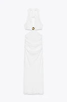 BEADED TEXTURED MIDI DRESS