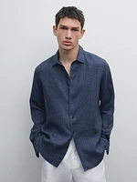 Chemise regular délavée en lin