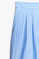 ZW COLLECTION STRIPED PLEATED BERMUDA SHORTS