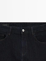 Tapered-fit denim trousers