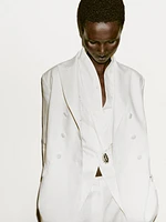 Blazer cache-cœur moulant en lin - Limited Edition