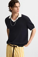 POLO EN MAILLE CONTRASTÉE