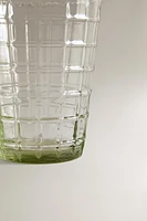 RAISED DESIGN GLASS TUMBLER