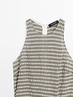 Long check cotton flounce dress
