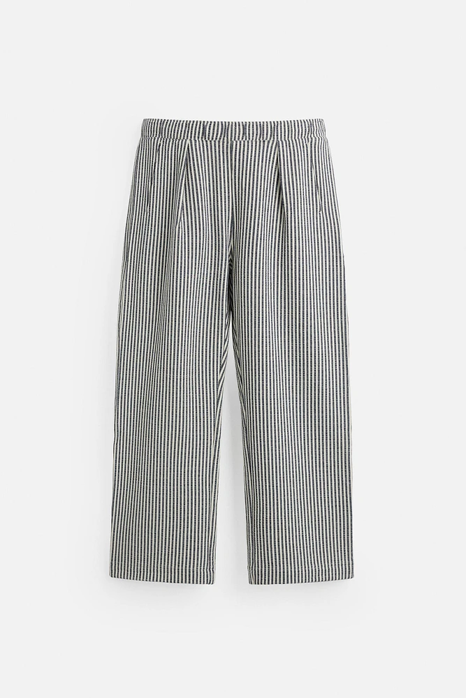 RELAXED FIT SEERSUCKER PANTS