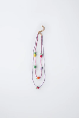 TWO-PACK OF BEADED FRUIT NECKLACES